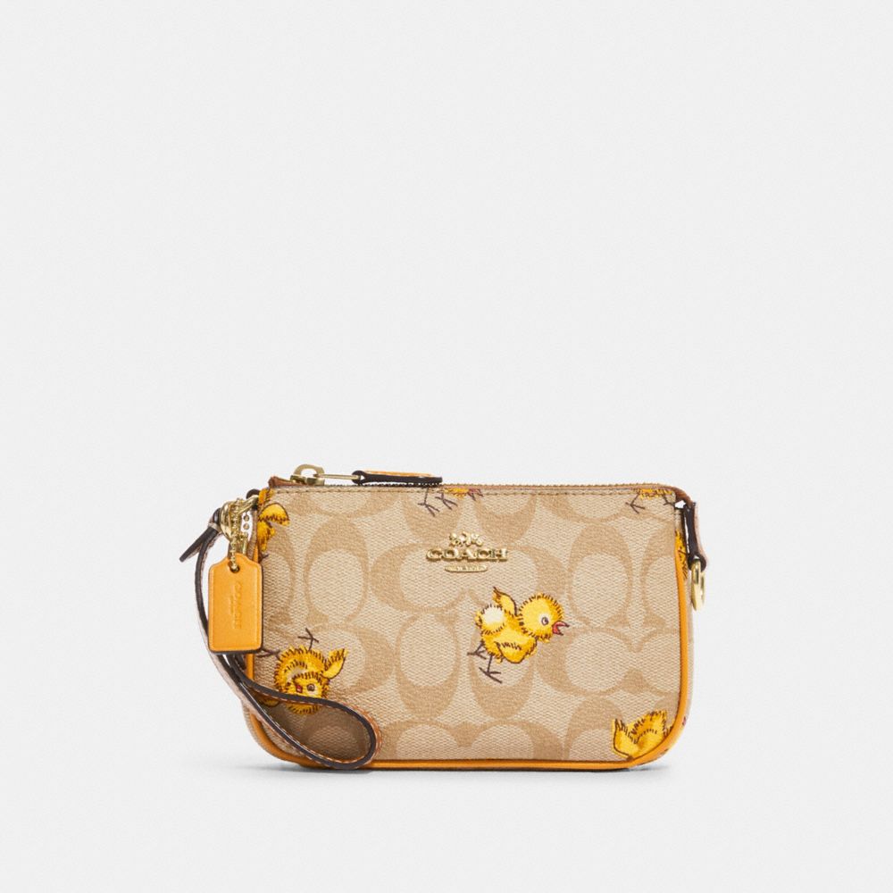 COACH CC419 Nolita 15 In Signature Canvas With Tossed Chick Print GOLD/LIGHT KHAKI MULTI