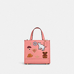 COACH CC421 Dempsey Tote 22 With Creature Patches GOLD/CANDY PINK MULTI