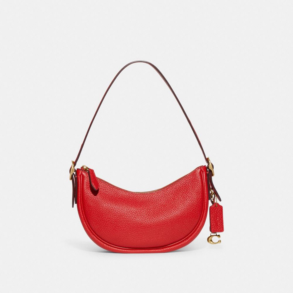 COACH CC439 Luna Shoulder Bag BRASS/SPORT RED