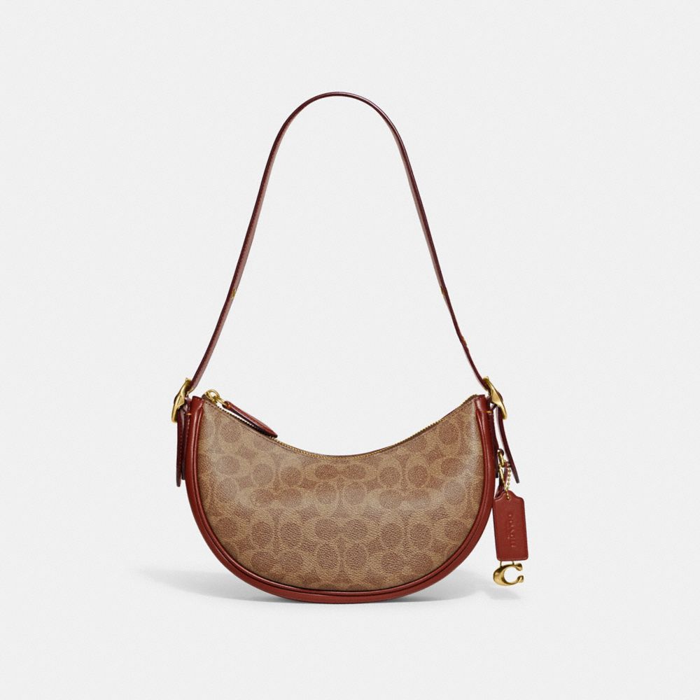 CC440 - Luna Shoulder Bag In Signature Canvas Brass/Tan/Rust