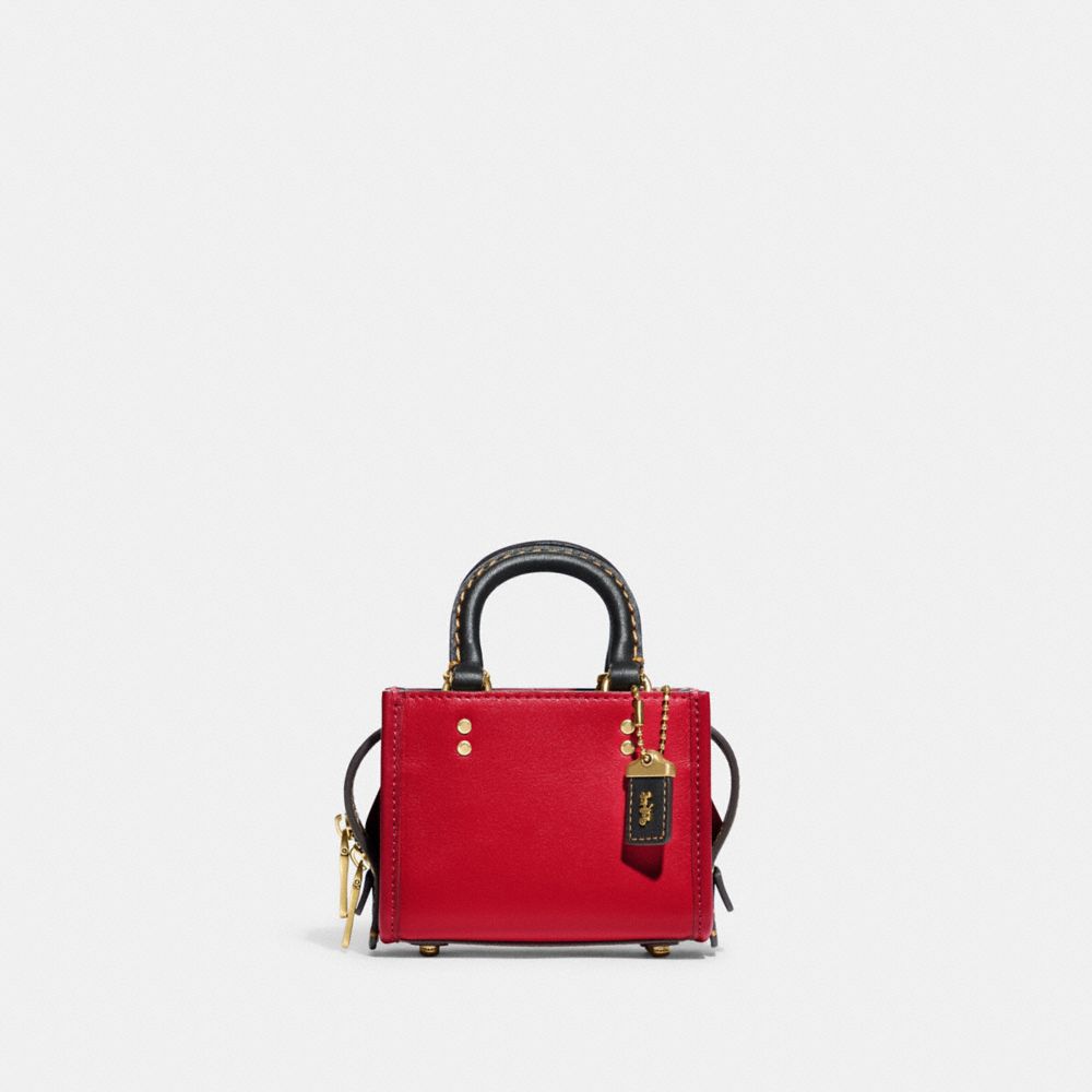 COACH CC482 Rogue 12 In Colorblock Brass/Bold Red
