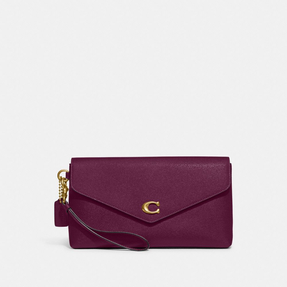 COACH CC487 Wyn Clutch BRASS/DEEP BERRY