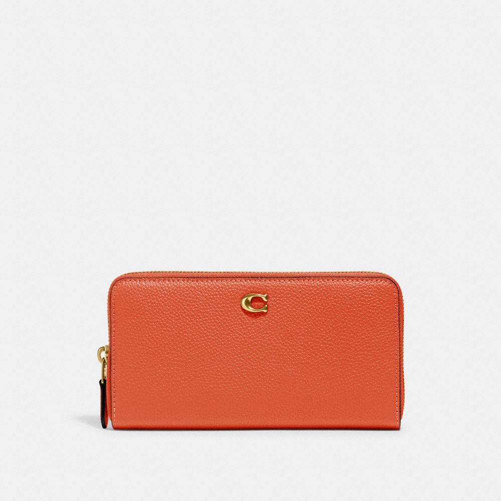 CC489 - Accordion Zip Wallet Brass/Sun Orange