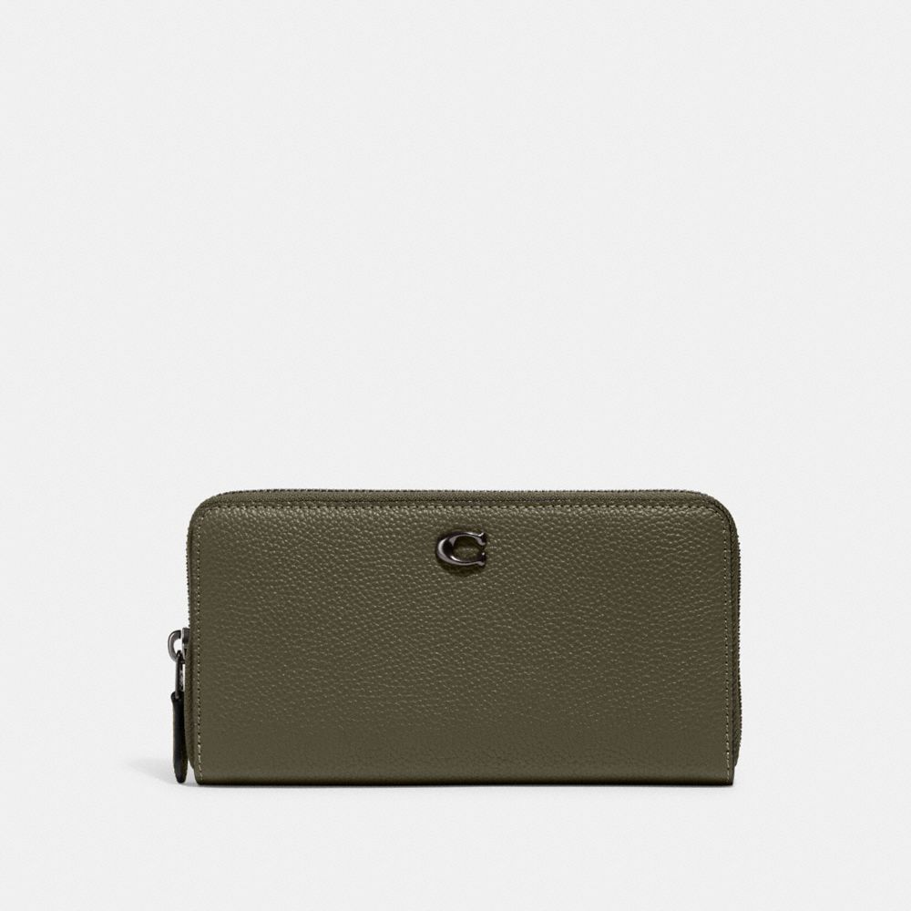CC489 - Accordion Zip Wallet Pewter/Army Green