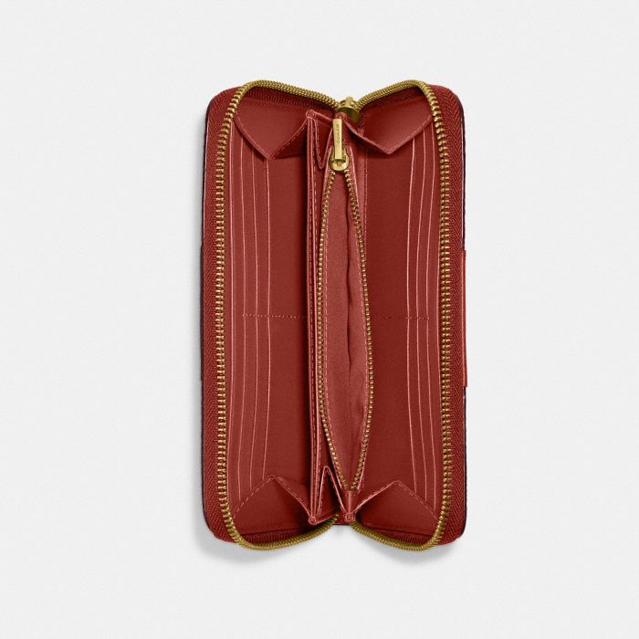 ACCORDION ZIP WALLET IN COLORBLOCK SIGNATURE CANVAS