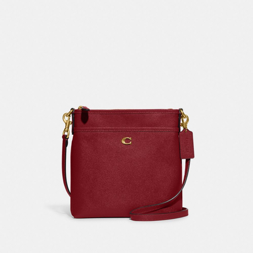 CC526 - Kitt Messenger Crossbody Brass/CHERRY