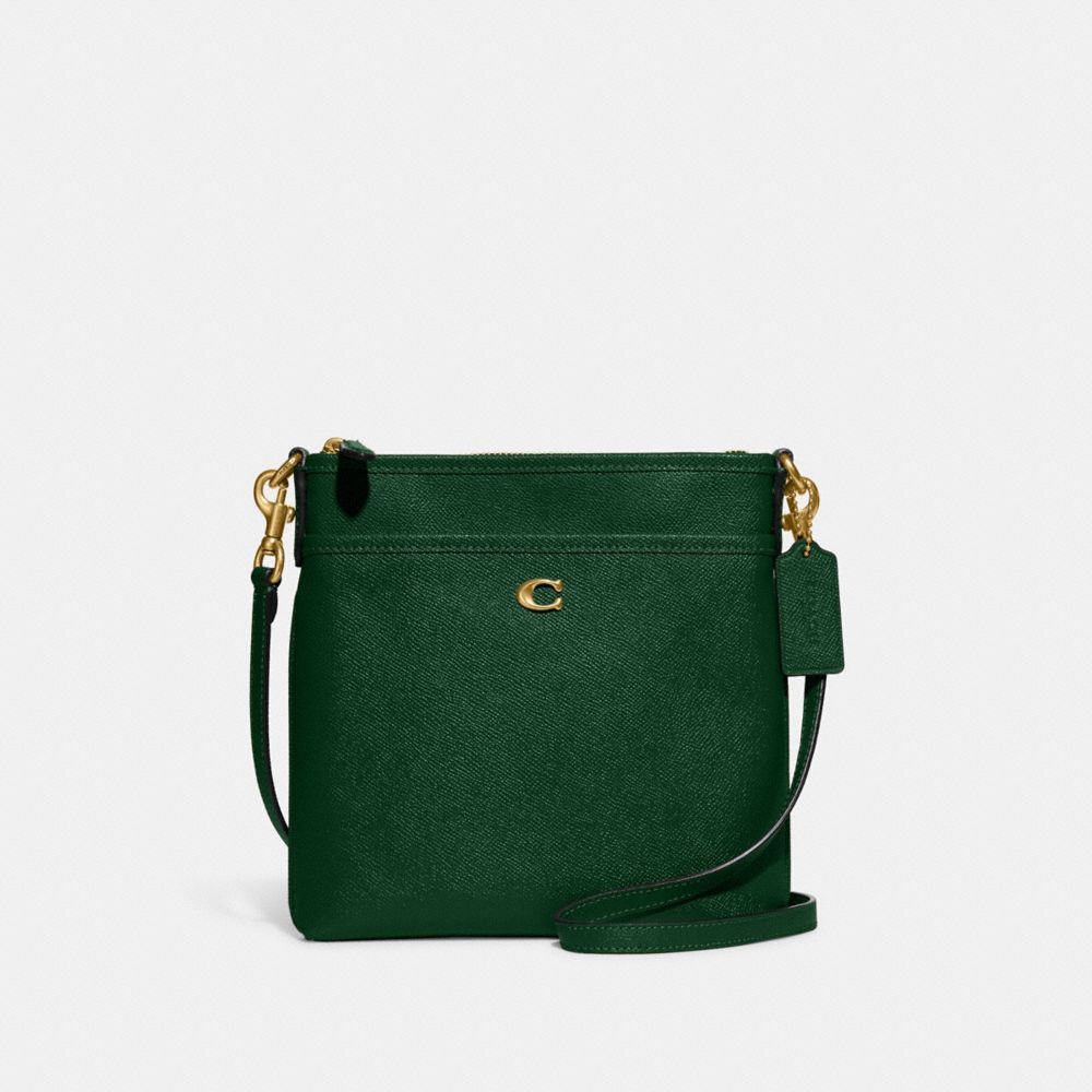 COACH CC526 Kitt Messenger Crossbody Brass/Dark Pine