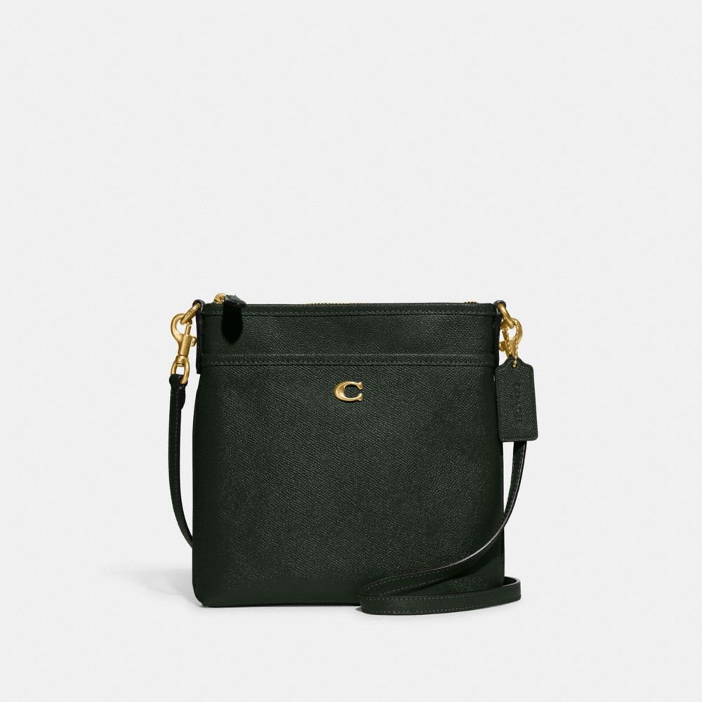 COACH CC526 Kitt Messenger Crossbody Brass/Amazon Green