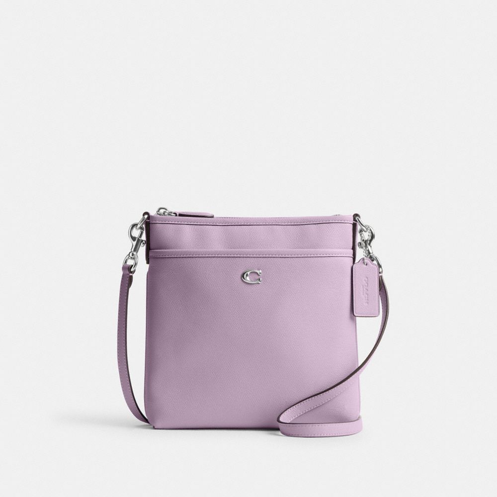 COACH CC526 Kitt Messenger Crossbody Bag SILVER/SOFT PURPLE