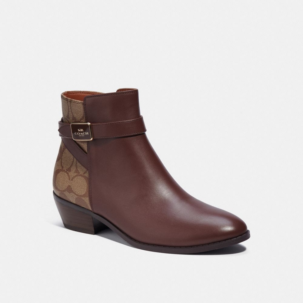 COACH CC627 Dean Bootie WALNUT/KHAKI SIG C