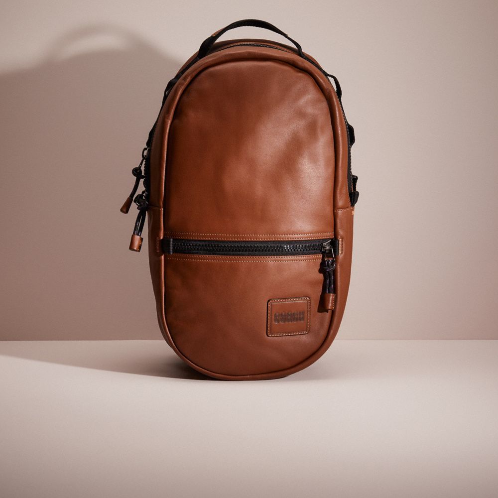 CC676 - Restored Pacer Backpack With Coach Patch Saddle/Black Copper