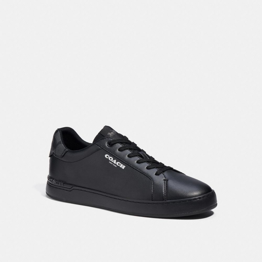 COACH CC724 Clip Low Top Sneaker With Signature Canvas Black