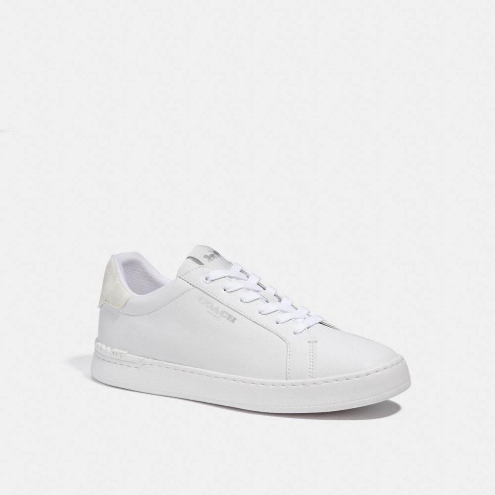 COACH CC724 Clip Low Top Sneaker With Signature Canvas OPTIC WHITE