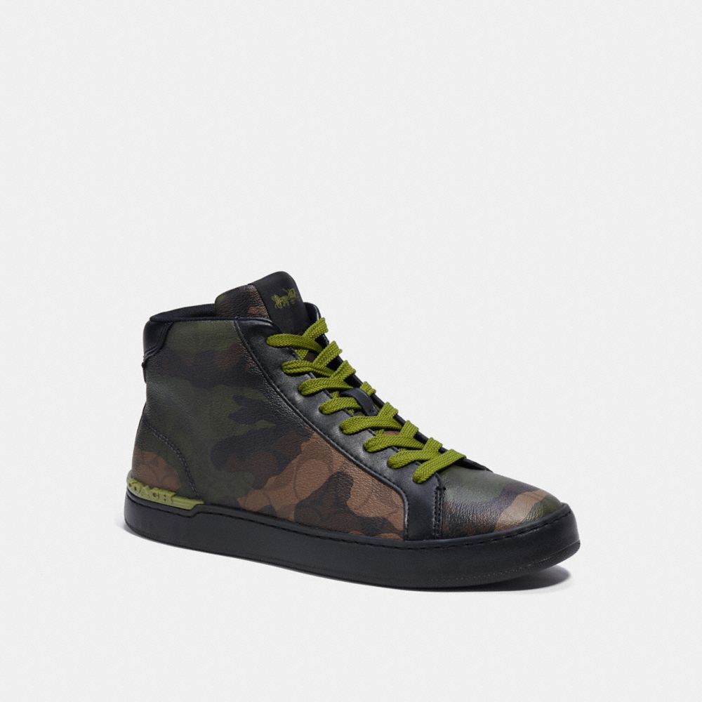 COACH Cc727 - CLIP HIGH TOP SNEAKER IN SIGNATURE CANVAS WITH CAMO PRINT ...