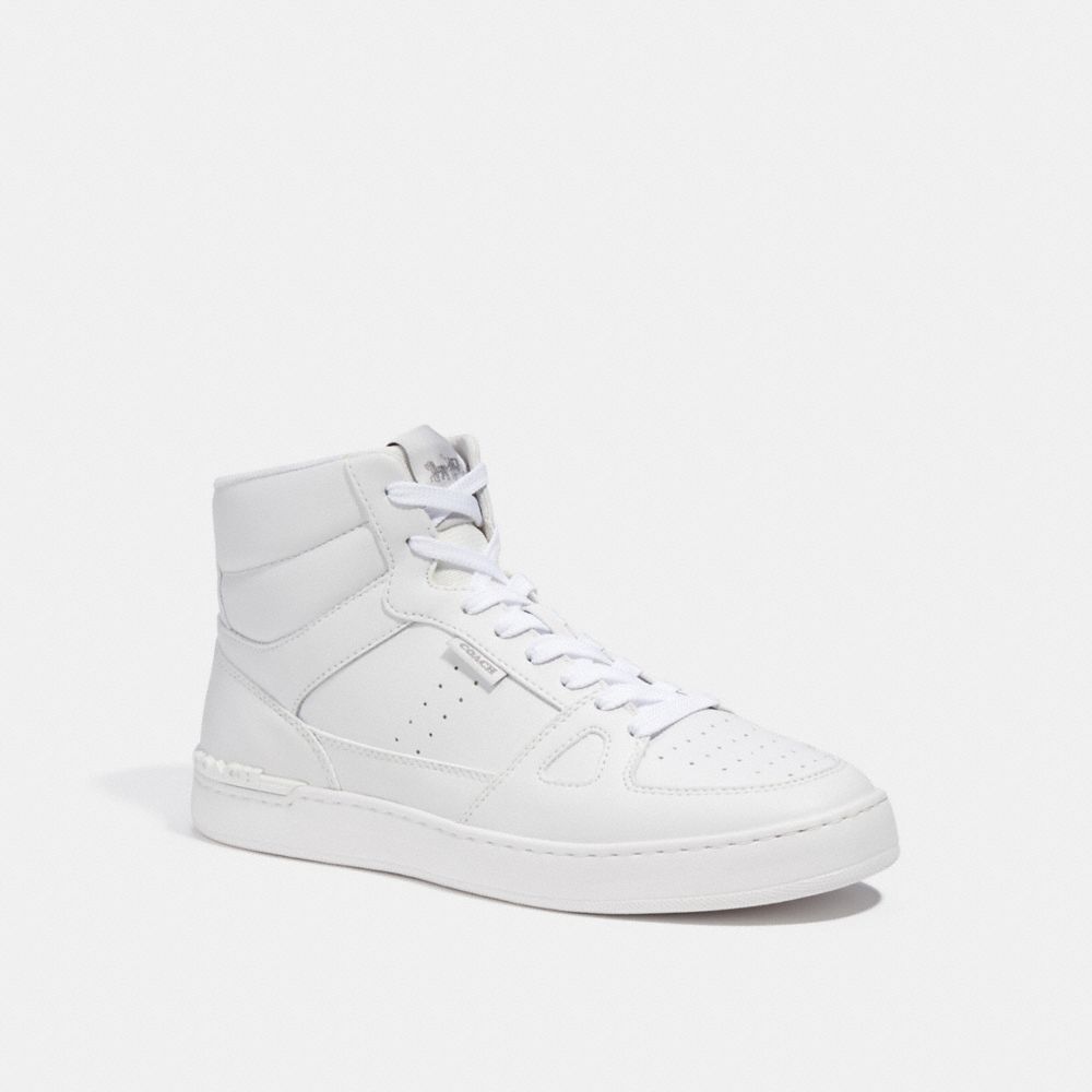 COACH CC737 Clip Court High Top Sneaker Optic White