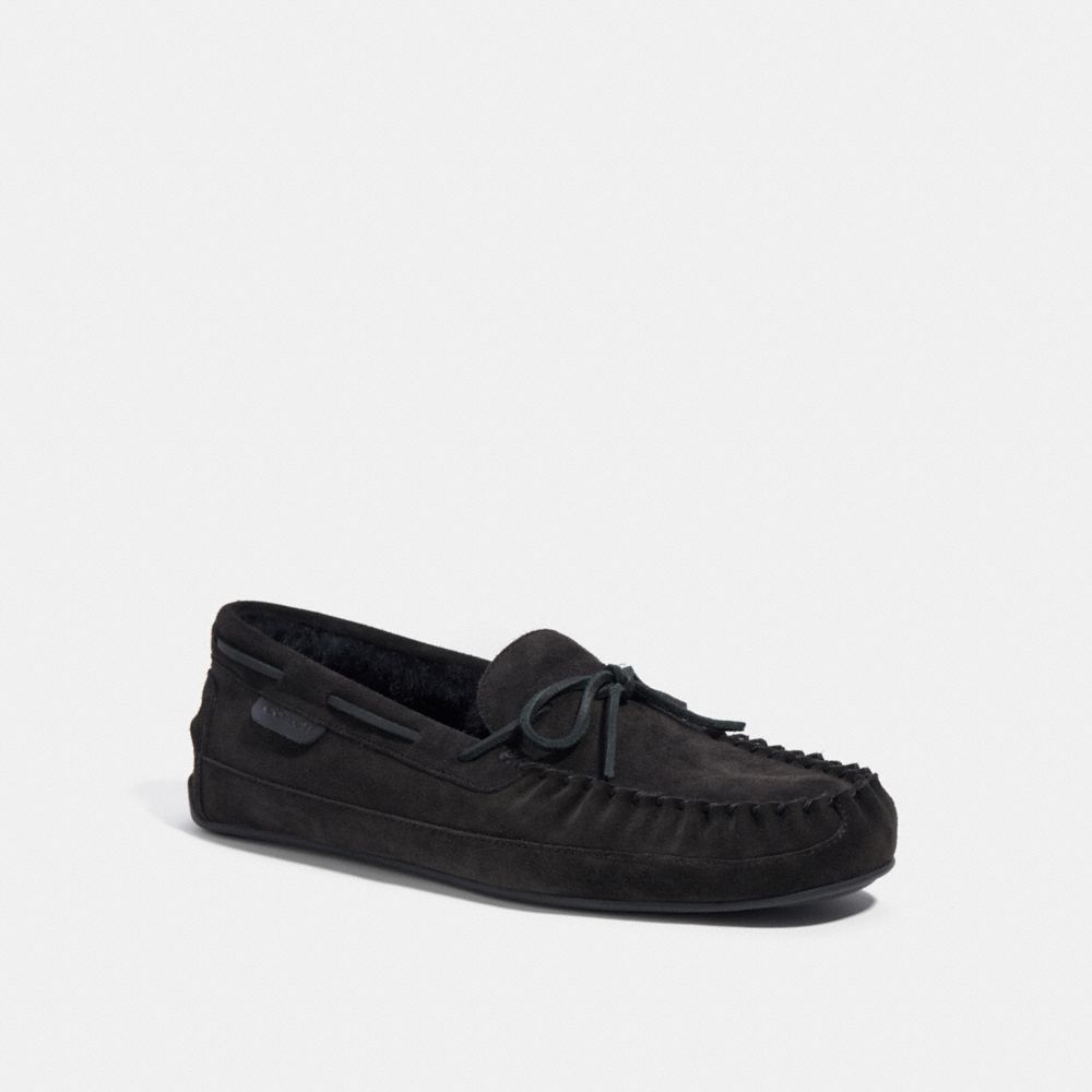 COACH CC743 Fleece Shearling Moccasin Black