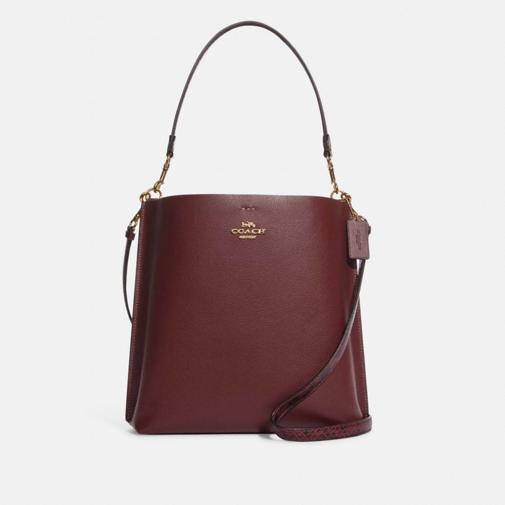 COACH CC754 Mollie Bucket Bag GOLD/WINE MULTI