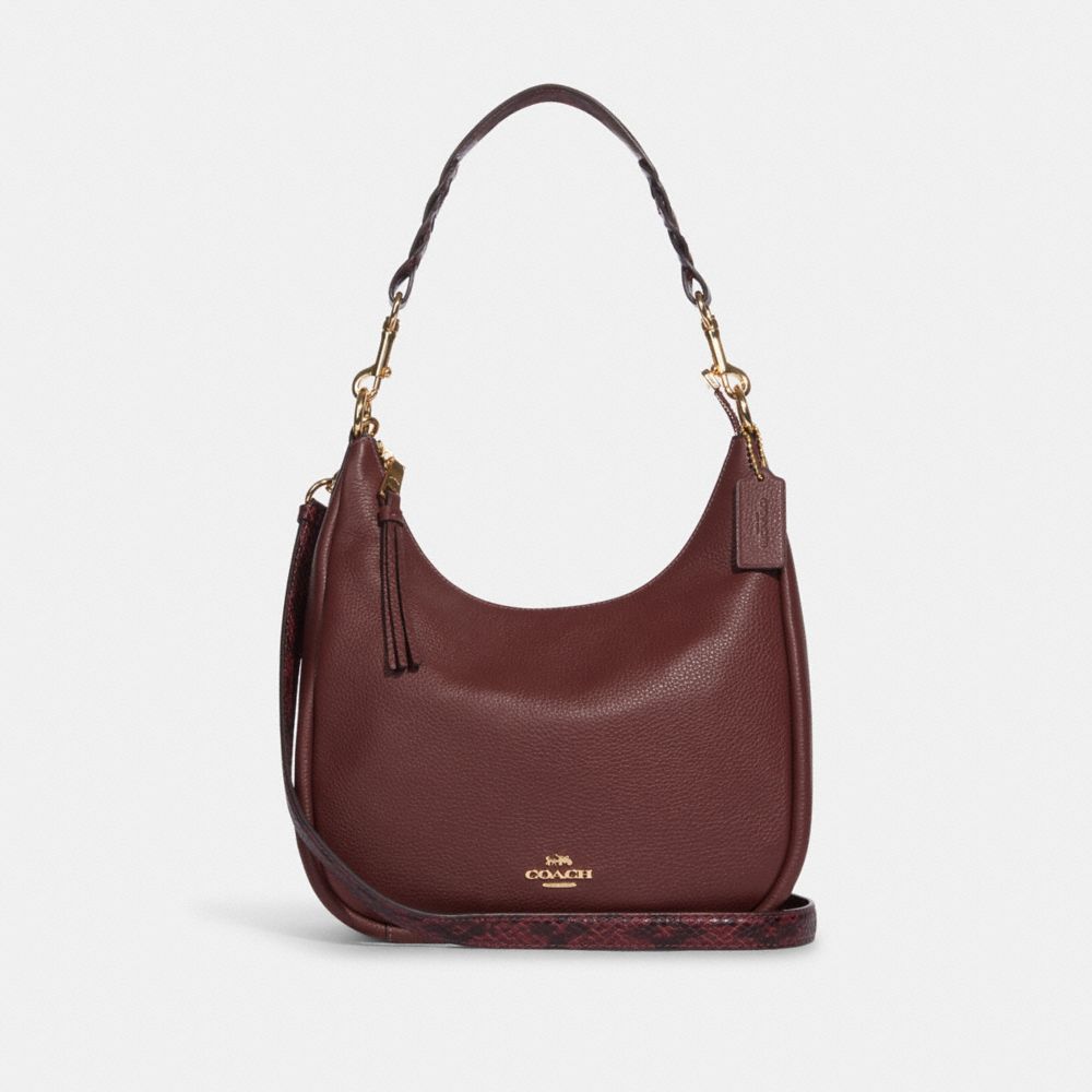 COACH CC756 Jules Hobo GOLD/WINE MULTI