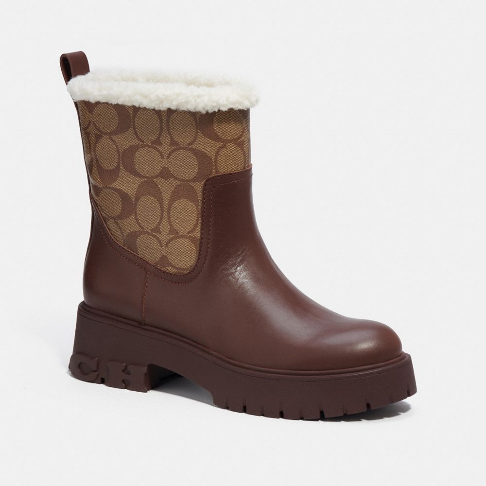 COACH CC764 Raina Boot In Signature Jacquard WALNUT BROWN