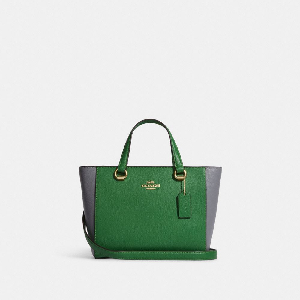 COACH CC765 Alice Satchel In Colorblock IM/KELLY GREEN MULTI