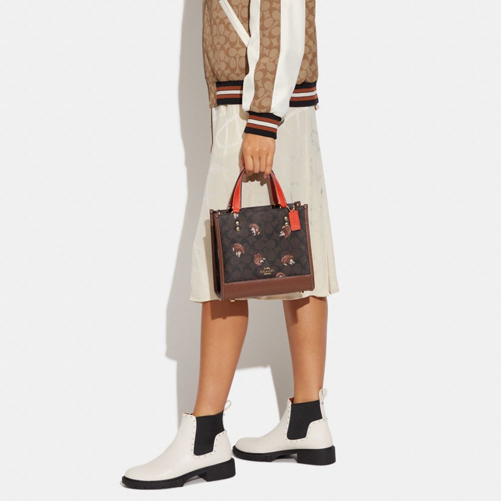 DEMPSEY TOTE 22 IN SIGNATURE CANVAS WITH HEDGEHOG PRINT