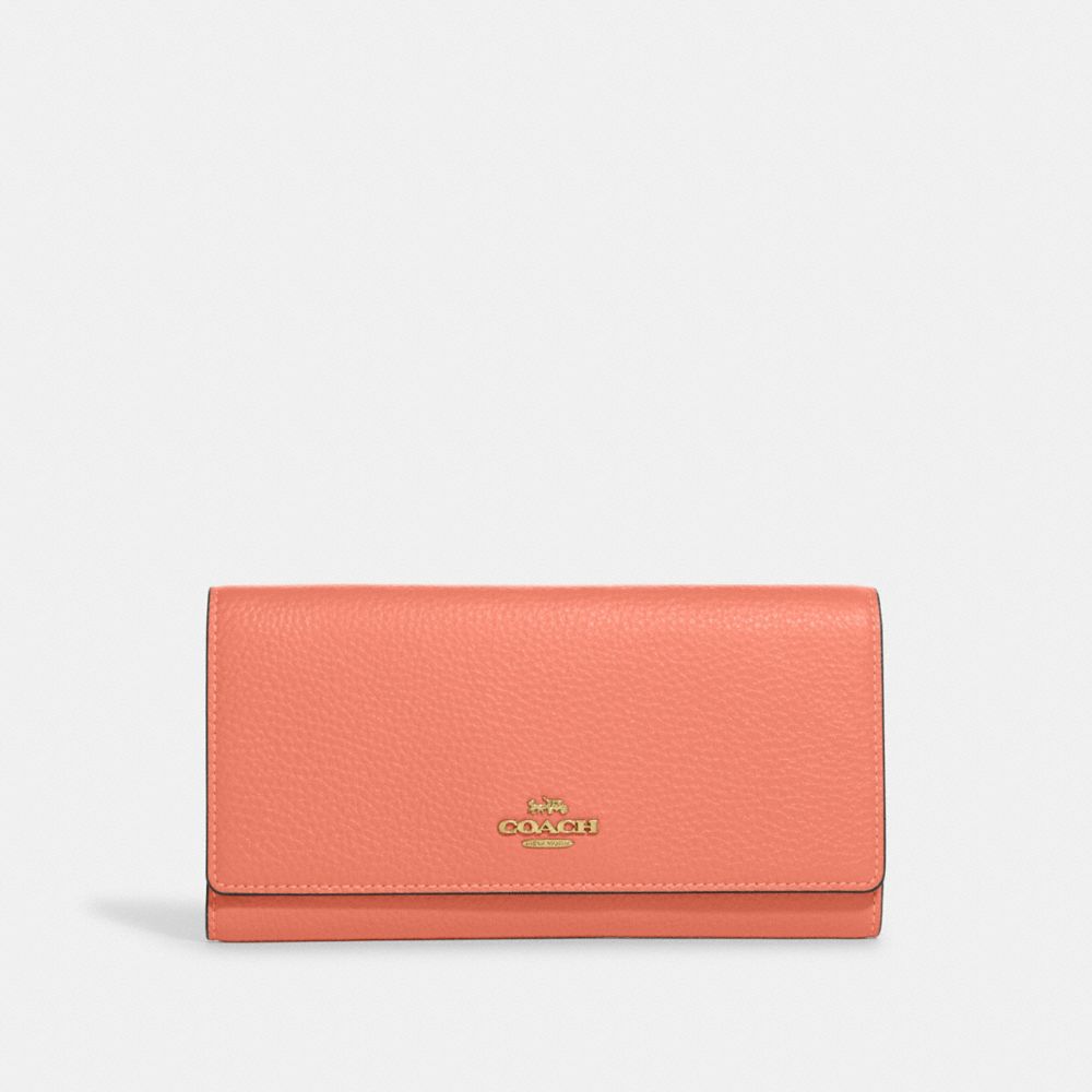 Slim Trifold Wallet - CC815 - Gold/Light Coral