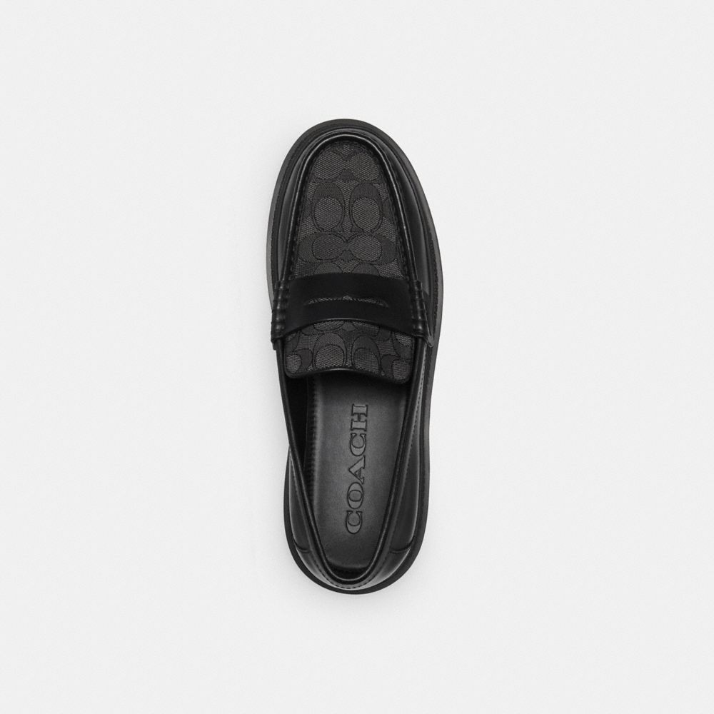 Men's coach signature hot sale loafers