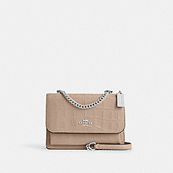 Croc Embossed Leather Klare Crossbody - CC840 - Silver/Stone