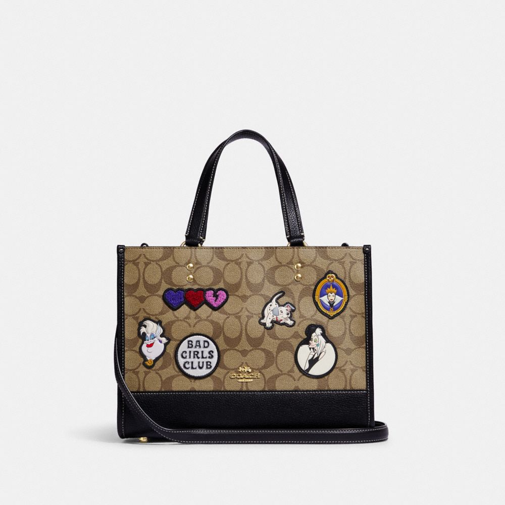 COACH CC873 Disney X Coach Dempsey Carryall In Signature Canvas With Patches Gold/Khaki Multi