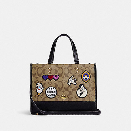 COACH CC873 Disney X Coach Dempsey Carryall In Signature Canvas With Patches Gold/Khaki-Multi