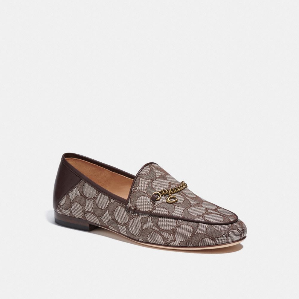 COACH CC888 Hanna Loafer In Signature Jacquard Oak/Maple