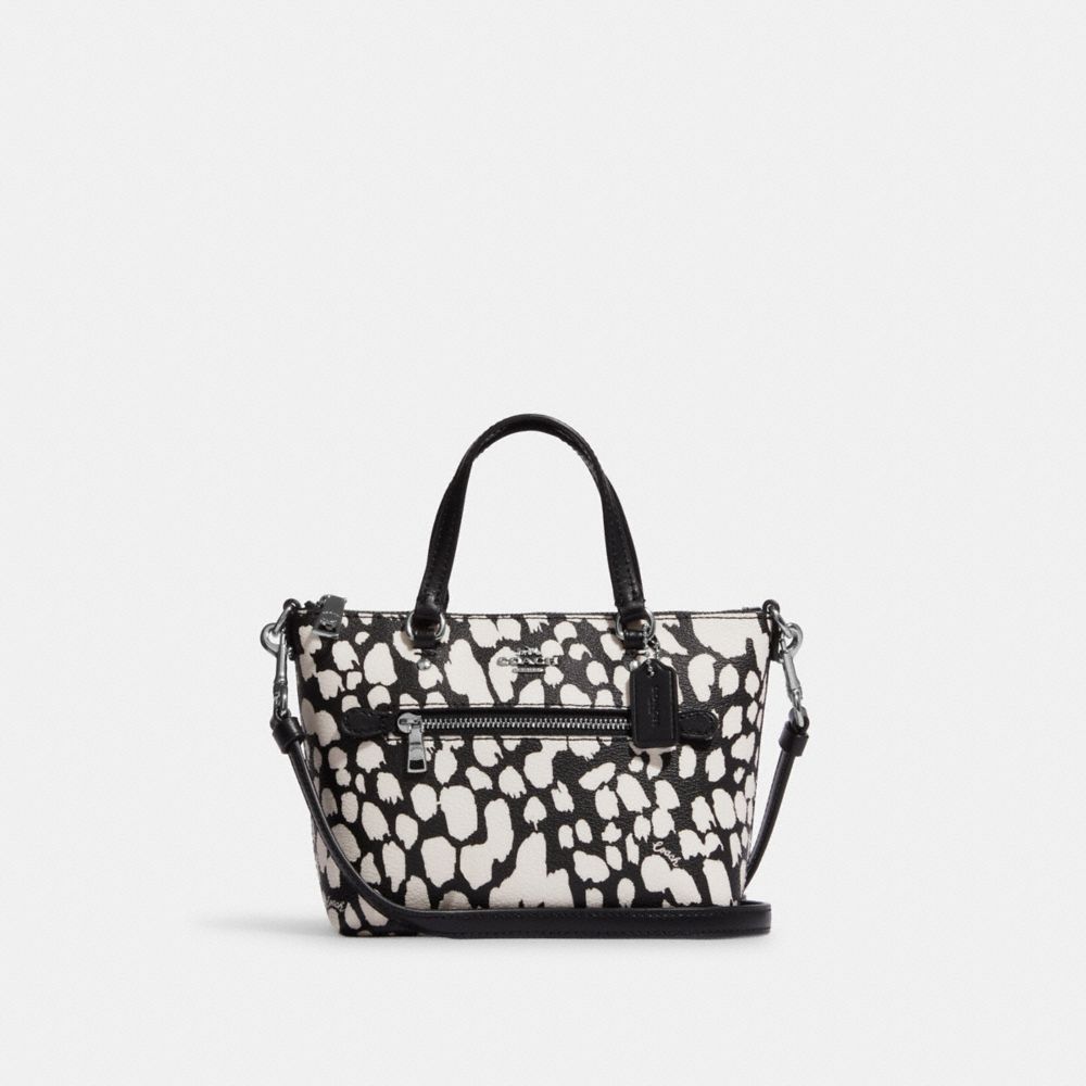 Mini Gallery Crossbody With Spotted Animal Print - CC902 - SV/Black/Chalk Multi