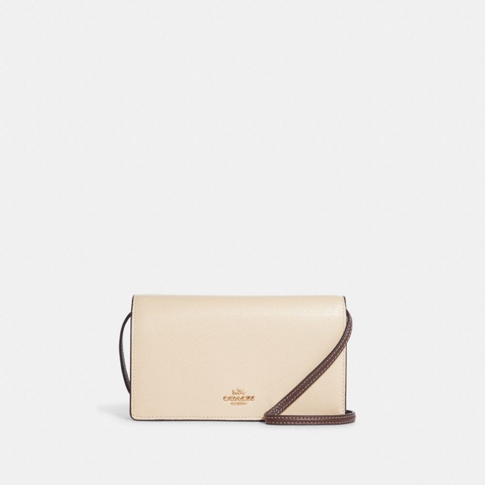 Anna Foldover Clutch Crossbody In Colorblock - CC935 - IM/Ivory/Light Saddle Multi