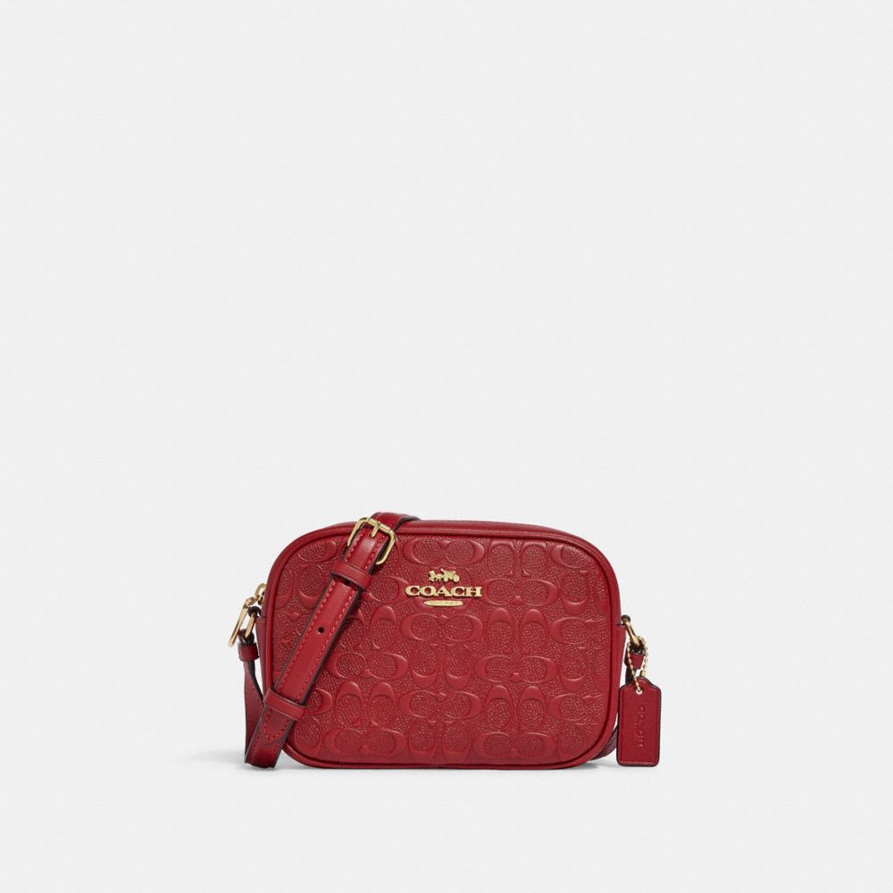 Mini Jamie Camera Bag In Signature Leather - CC943 - Gold/1941 Red