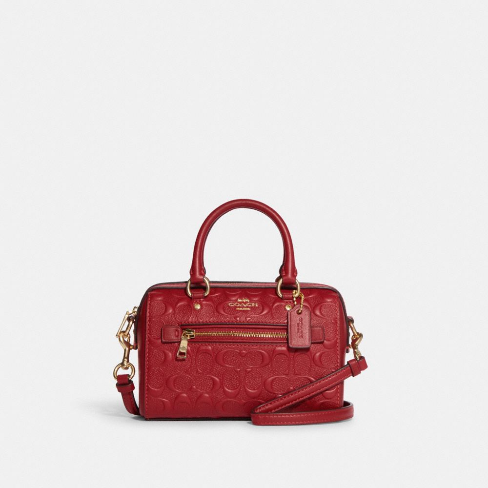 Mini Rowan Crossbody In Signature Leather - CC944 - Gold/1941 Red