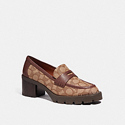 COACH CC949 Colleen Loafer In Signature Jacquard WALNUT/KHAKI SIG C