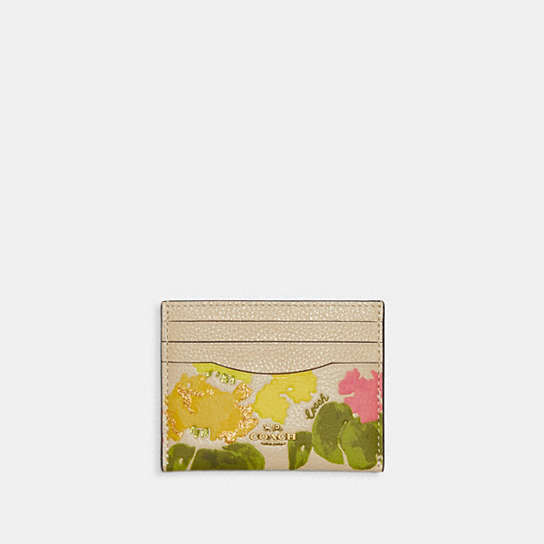 CC954 - Card Case With Floral Print Brass/Multi