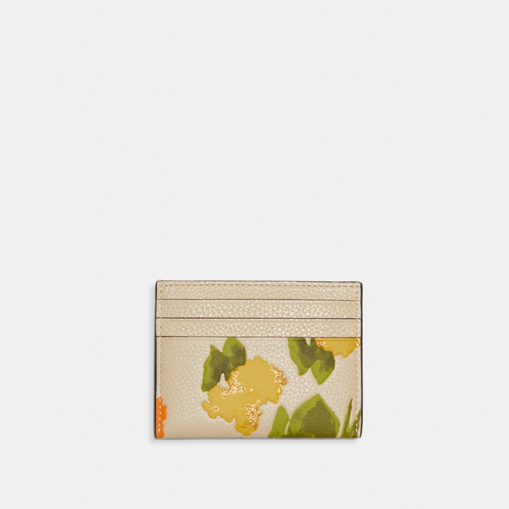 coach card holder floral