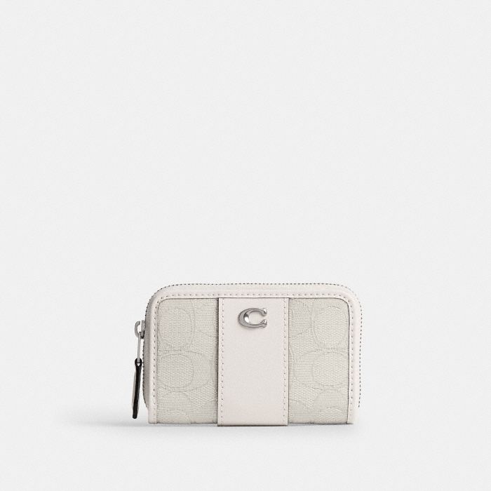 SIGNATURE JACQUARD ESSENTIAL SMALL ZIP AROUND CARD CASE