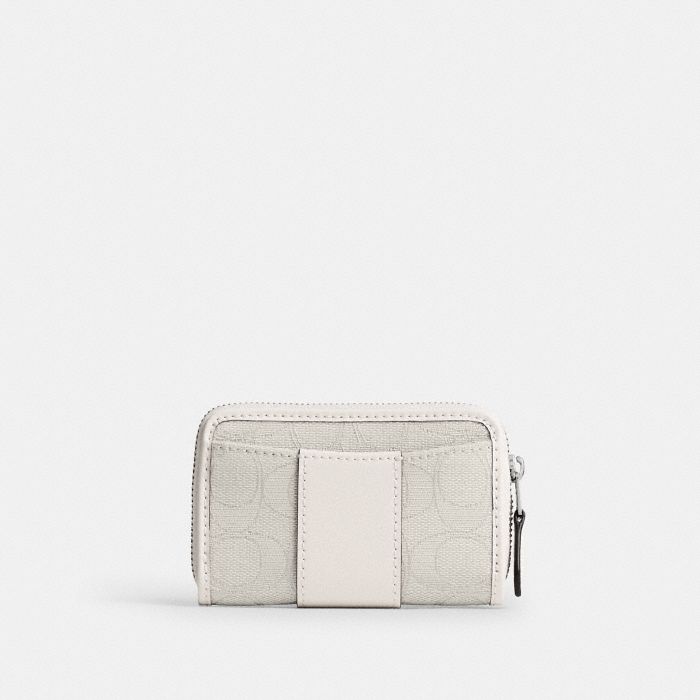 SIGNATURE JACQUARD ESSENTIAL SMALL ZIP AROUND CARD CASE