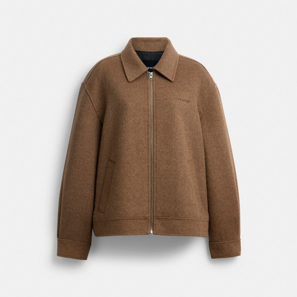 Zip Front Wool Jacket - CCA10 - Teddy Bear