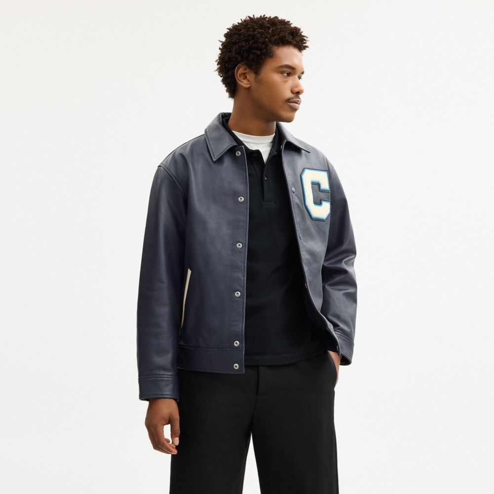 LEATHER VARSITY JACKET