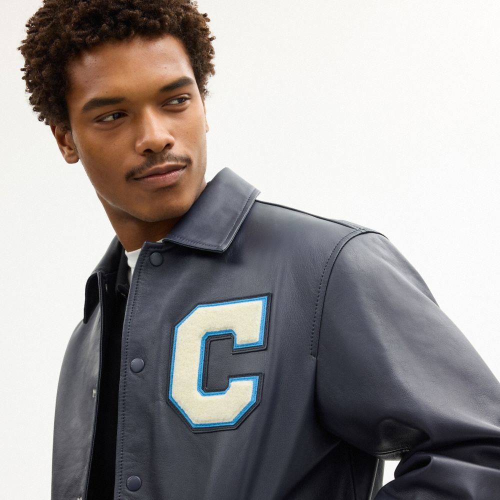 LEATHER VARSITY JACKET
