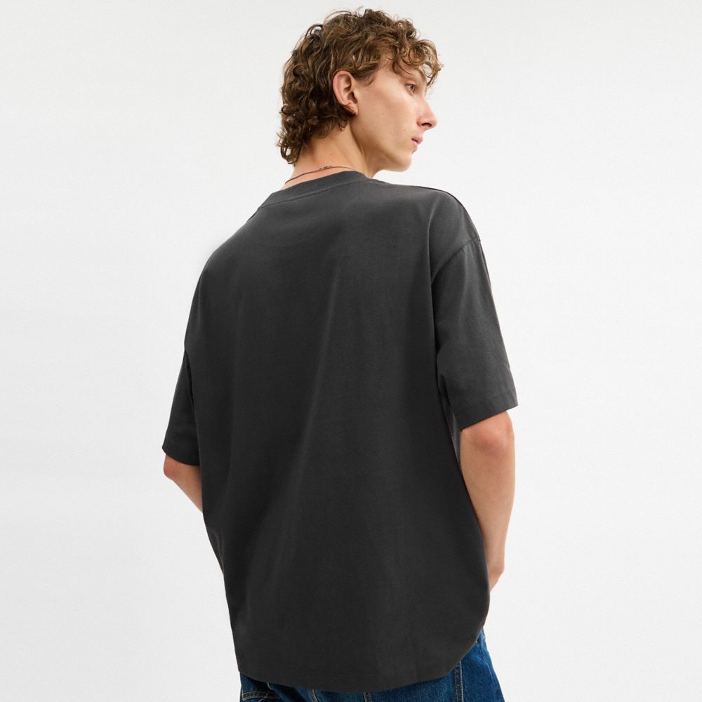 棉質COLLAGE FLOWER圖案休閒T恤