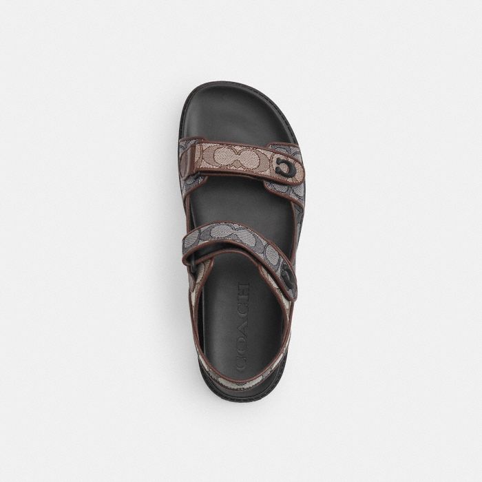 PLATFORM SANDAL IN SIGNATURE JACQUARD