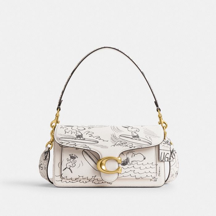 COACH X PEANUTS NEWSPAPER PRINT TABBY SHOULDER BAG 26