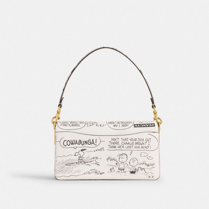 COACH X PEANUTS NEWSPAPER PRINT TABBY SHOULDER BAG 26