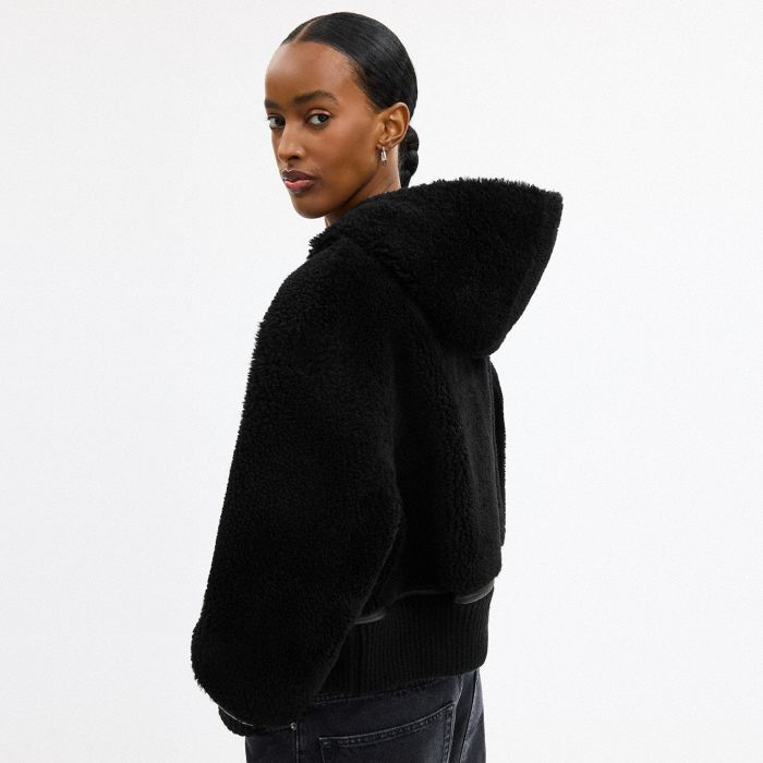 REVERSIBLE SHEARLING HOODIE