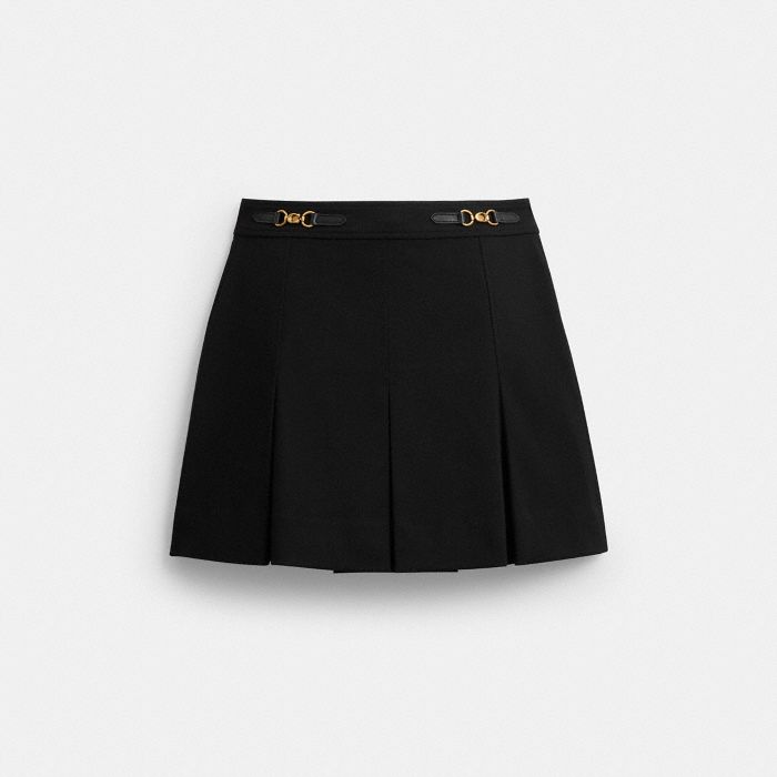 SCULPTED C PLEATED SKIRT IN RECYCLED POLYESTER