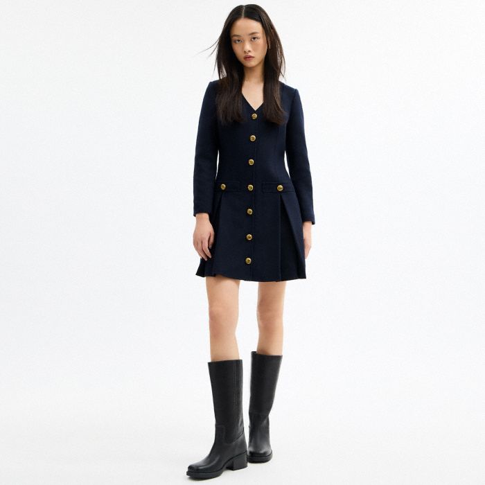 LONG SLEEVE WOOL DRESS